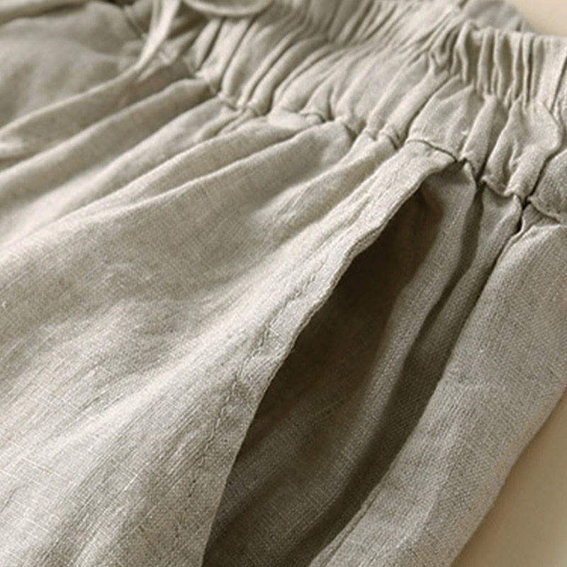 Relaxed Drawstring Shorts with Elegant Lace-Trimmed Hem