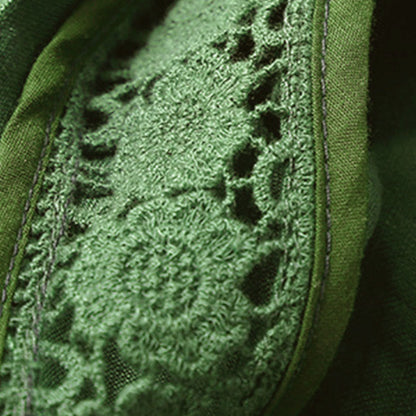 Relaxed Drawstring Shorts with Elegant Lace-Trimmed Hem