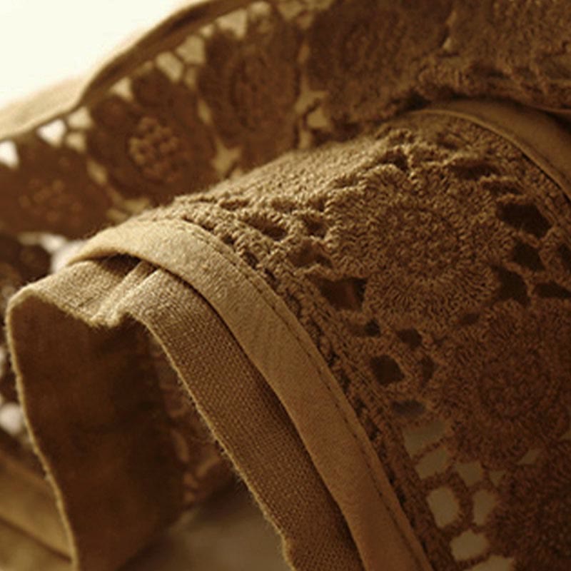 Relaxed Drawstring Shorts with Elegant Lace-Trimmed Hem