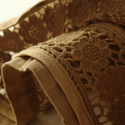 Relaxed Drawstring Shorts with Elegant Lace-Trimmed Hem