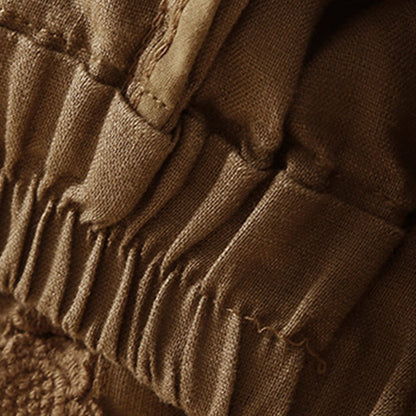 Relaxed Drawstring Shorts with Elegant Lace-Trimmed Hem