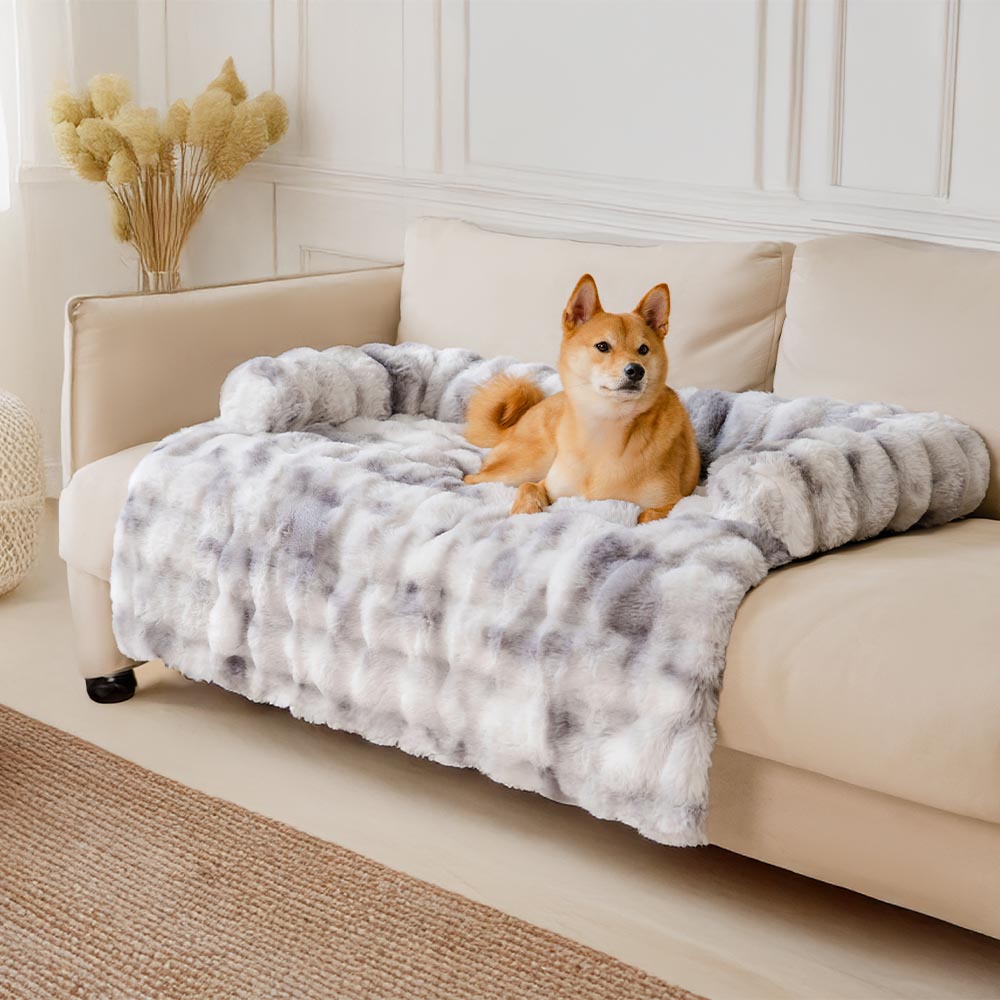 Pet Sofa Protector With Plush Fabric and Non-Slip Backing