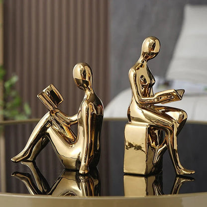 Modern Metal Bookends With Glossy Figurative Design