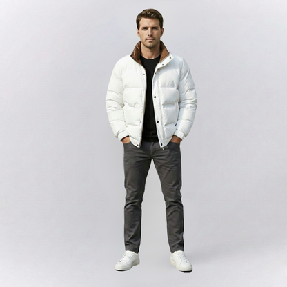 Leo Quilted Relaxed Fit Puffer Jacket | Snap Button Closure Hip-Length Jacket