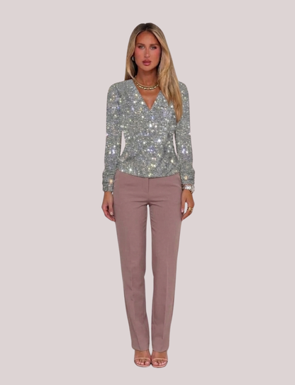 Elara Textured Knit Sweater | V-Neck Cozy Fit