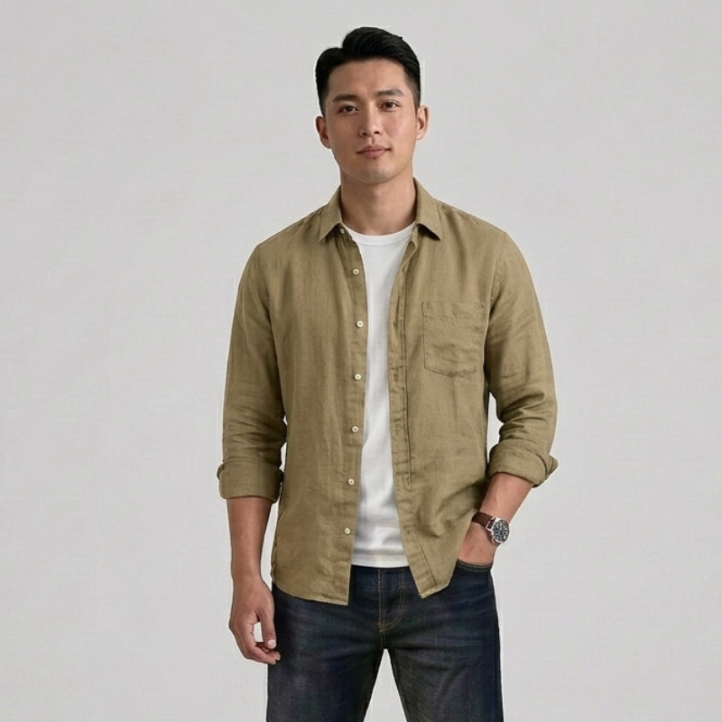 Lincoln Relaxed Button-Down Shirt with Chest Pockets