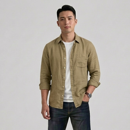 Lincoln Relaxed Button-Down Shirt with Chest Pockets