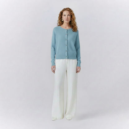Isla Casual Fit Cardigan Sweater | Button Front Ribbed Sweater