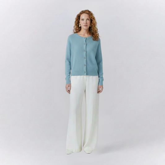 Isla Casual Fit Cardigan Sweater | Button Front Ribbed Sweater