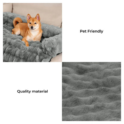 Pet Sofa Protector With Plush Fabric and Non-Slip Backing