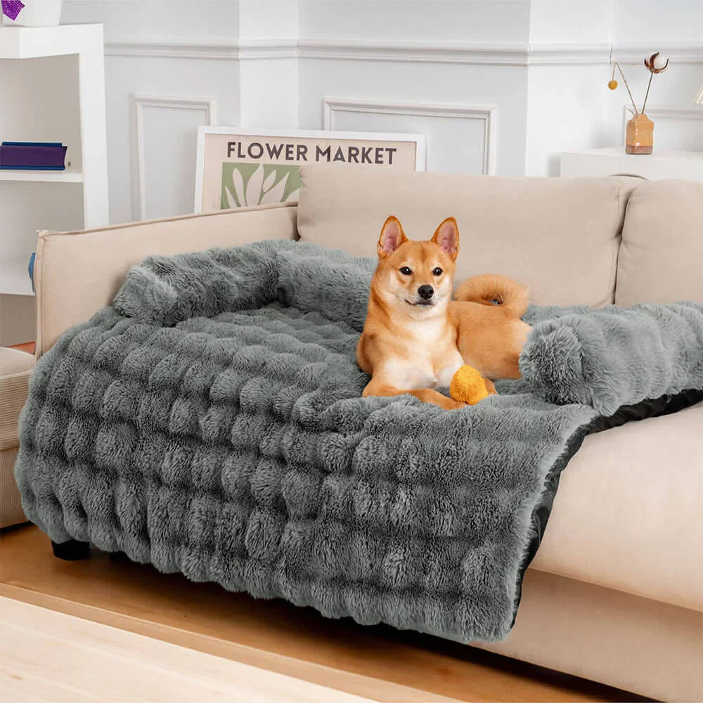 Pet Sofa Protector With Plush Fabric and Non-Slip Backing