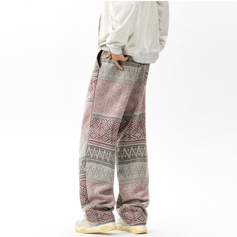 Timothy Aztec Joggers | Relaxed-Fit Wide-Leg Joggers with Traditional Aztec Print