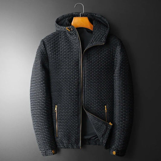 Oscar Quilted Hooded Jacket | Casual Zip-Up Gold-Tone Jacket