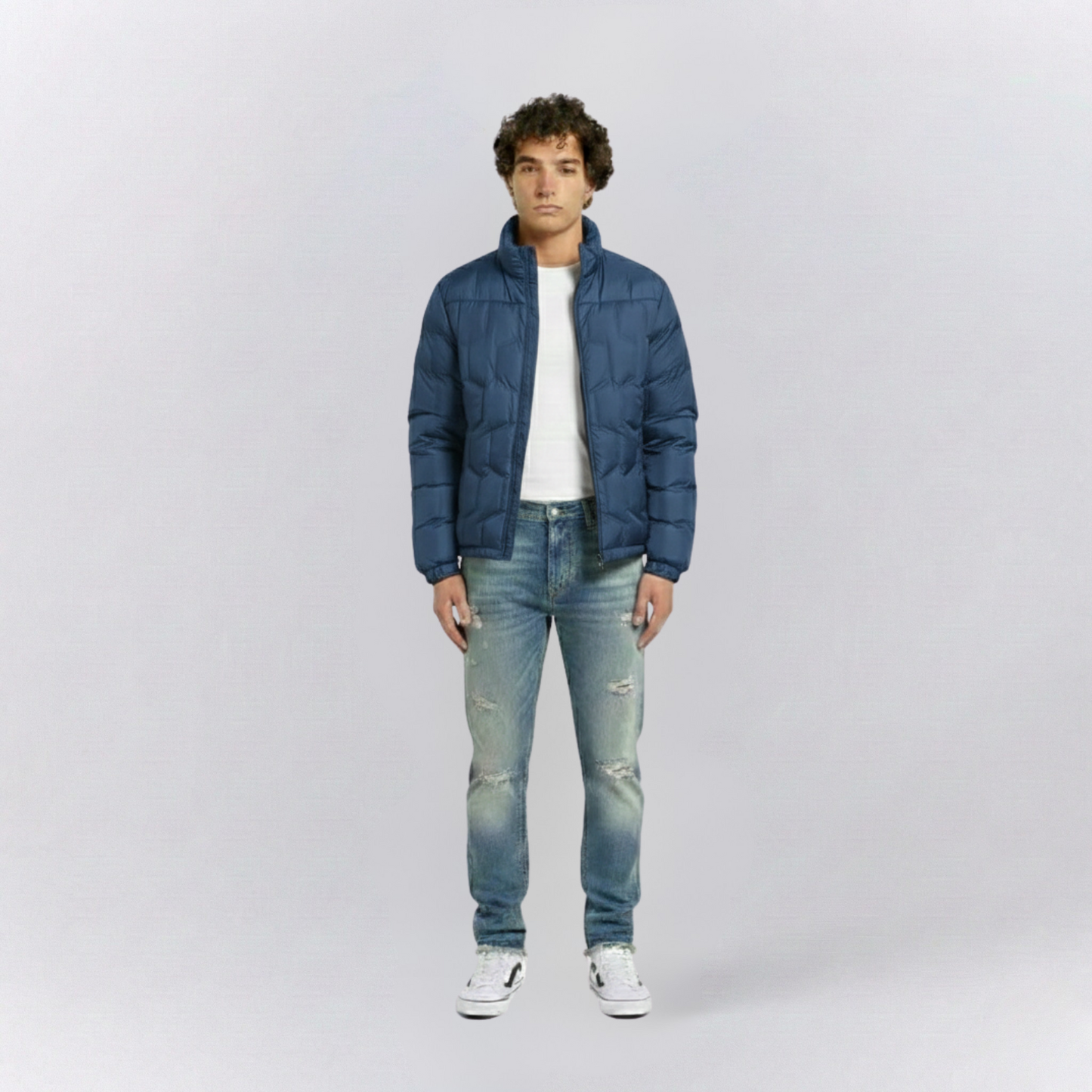 Jack Quilted Stand Collar Puffer Fit Jacket | Zip Up Hip-Length Puffer Jacket