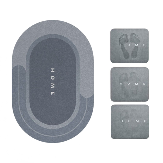 Oval Bath Mat With Non-Slip Absorbent Surface