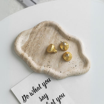Minimalist Organic Stone Jewelry Tray With Natural Texture