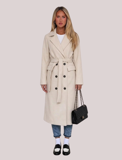 Addison Classic Trench Coat | Belted Long Sleeve Coat