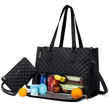 2-in-1 insulated bag with laptop compartment – stylish & practical for work and everyday life