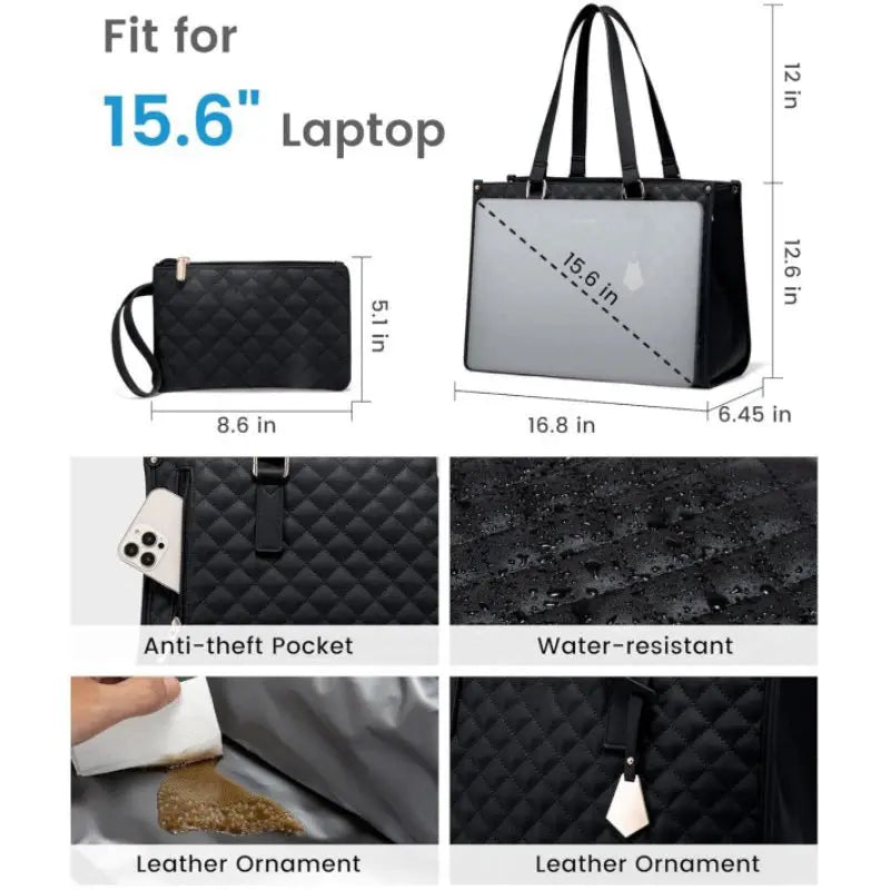 2-in-1 insulated bag with laptop compartment – stylish & practical for work and everyday life