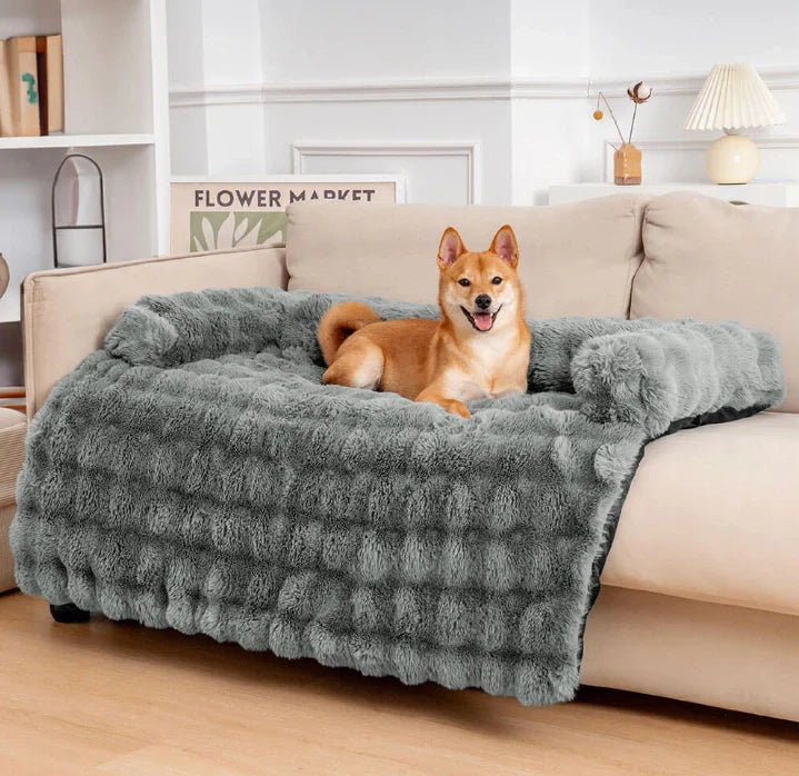 Pet Sofa Protector With Plush Fabric and Non-Slip Backing