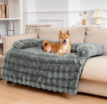 Pet Sofa Protector With Plush Fabric and Non-Slip Backing