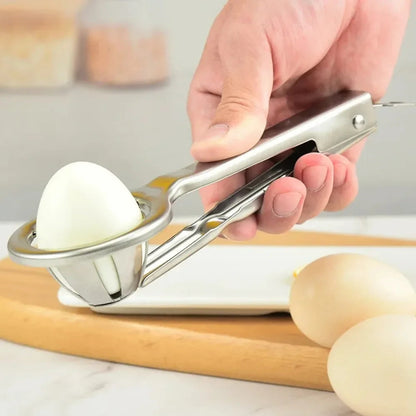 Stainless steel egg cutter – Manual slicer for hard-boiled eggs