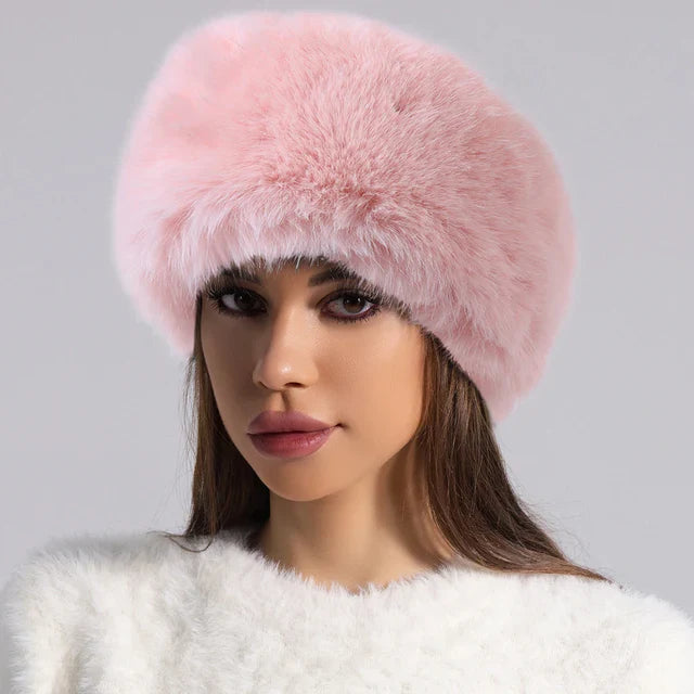 Rosie Furry Open-Top Fur Headband | Round Winter Hair Band