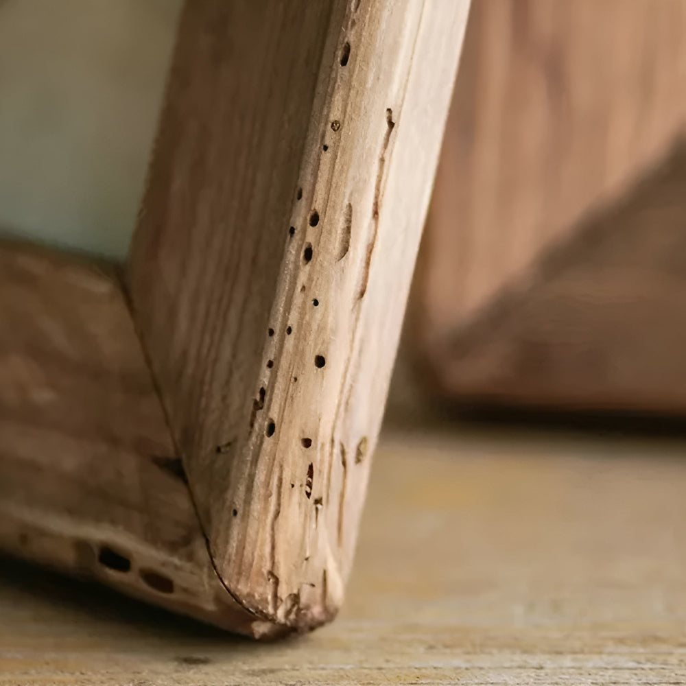 Rustic Wood Photo Frame With Distressed Texture
