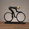 Nordic Metal Cyclist Sculpture With Abstract Form