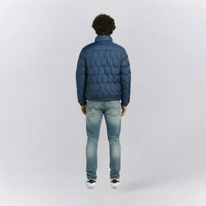 Jack Quilted Stand Collar Puffer Fit Jacket | Zip Up Hip-Length Puffer Jacket