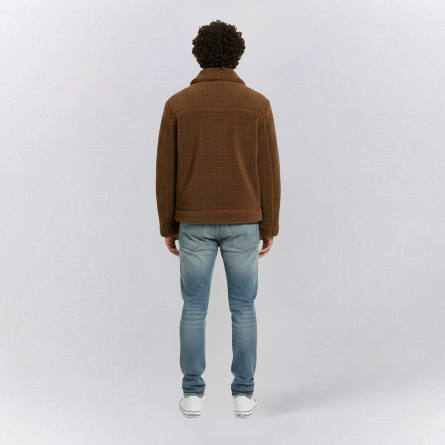 Oscar Relaxed Fit Sherpa Jacket | Collared Button Front Sherpa Jacket