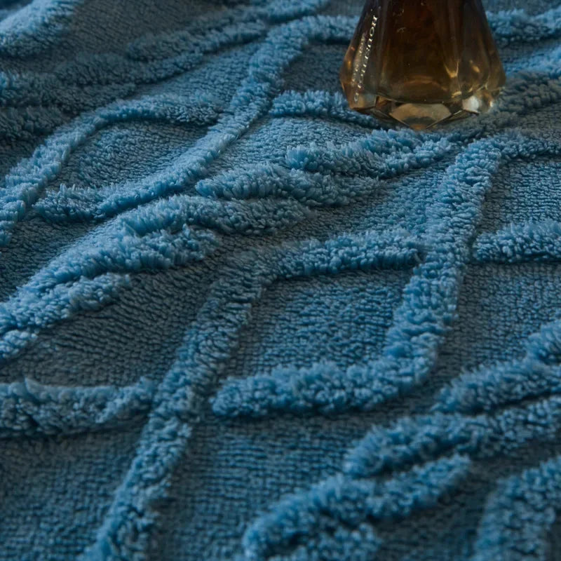 Cable Knit Sherpa Throw Blanket with Cozy Sherpa Lining