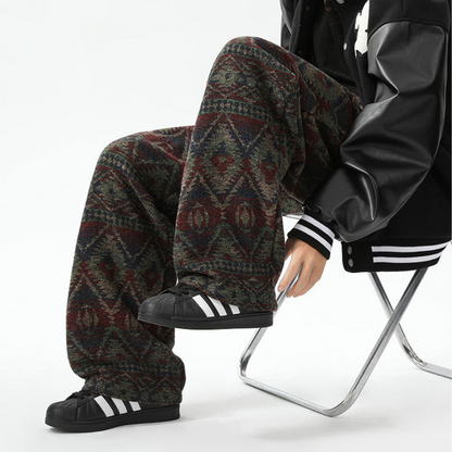 Timothy Aztec Joggers | Relaxed-Fit Wide-Leg Joggers with Traditional Aztec Print