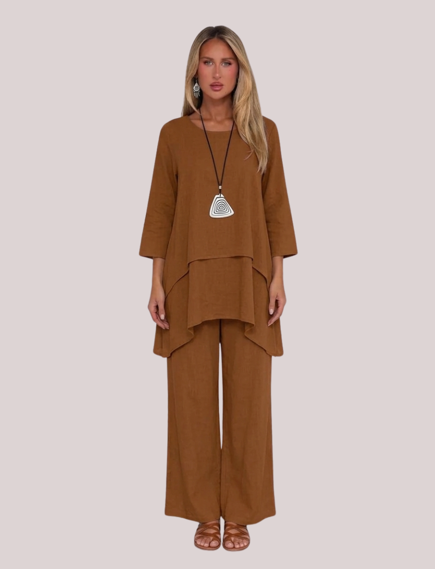 Stylish Linen 2-Piece Set for Women | Breathable Casual Outfit