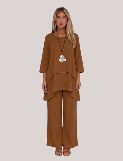 Stylish Linen 2-Piece Set for Women | Breathable Casual Outfit