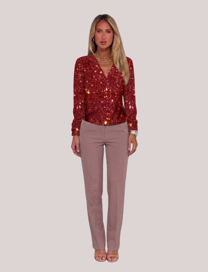 Elara Textured Knit Sweater | V-Neck Cozy Fit