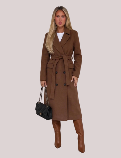 Addison Classic Trench Coat | Belted Long Sleeve Coat