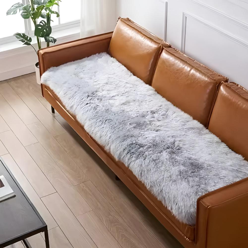 Modern Faux Fur Couch Cover With Plush Texture