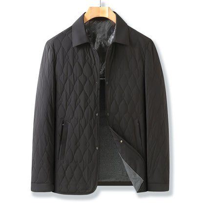 Arthur Quilted Jacket | Collared Button Front Long Sleeve Jacket