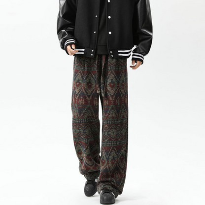 Timothy Aztec Joggers | Relaxed-Fit Wide-Leg Joggers with Traditional Aztec Print
