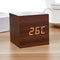 Wood Grain LED Alarm Clock With Temperature Display