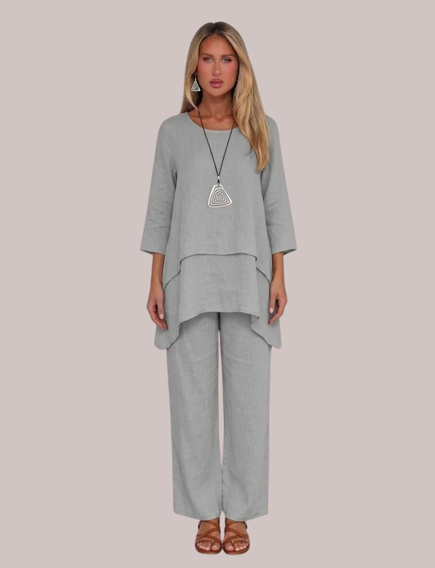 Stylish Linen 2-Piece Set for Women | Breathable Casual Outfit