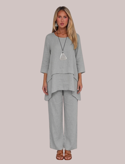 Stylish Linen 2-Piece Set for Women | Breathable Casual Outfit