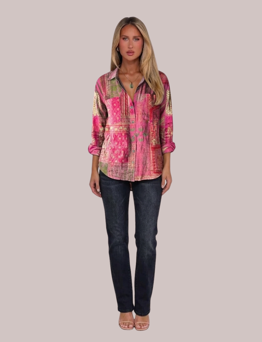 Ava Classic Button Shirt | Collared Long Sleeve