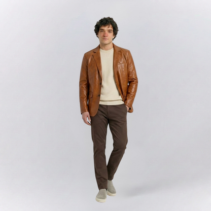 Joshua Casual Fit Blazer | Collared Button Front Blazer