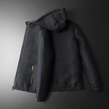 Oscar Quilted Hooded Jacket | Casual Zip-Up Gold-Tone Jacket