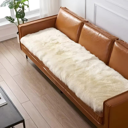 Modern Faux Fur Couch Cover With Plush Texture