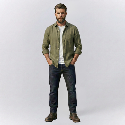 Lincoln Relaxed Button-Down Shirt with Chest Pockets