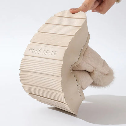 Ivy Slipper Boots | Fur Trim Button Detail Slipper Boots