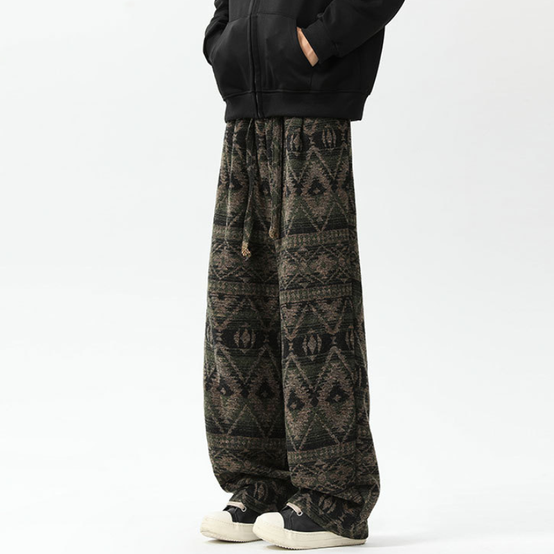Timothy Aztec Joggers | Relaxed-Fit Wide-Leg Joggers with Traditional Aztec Print